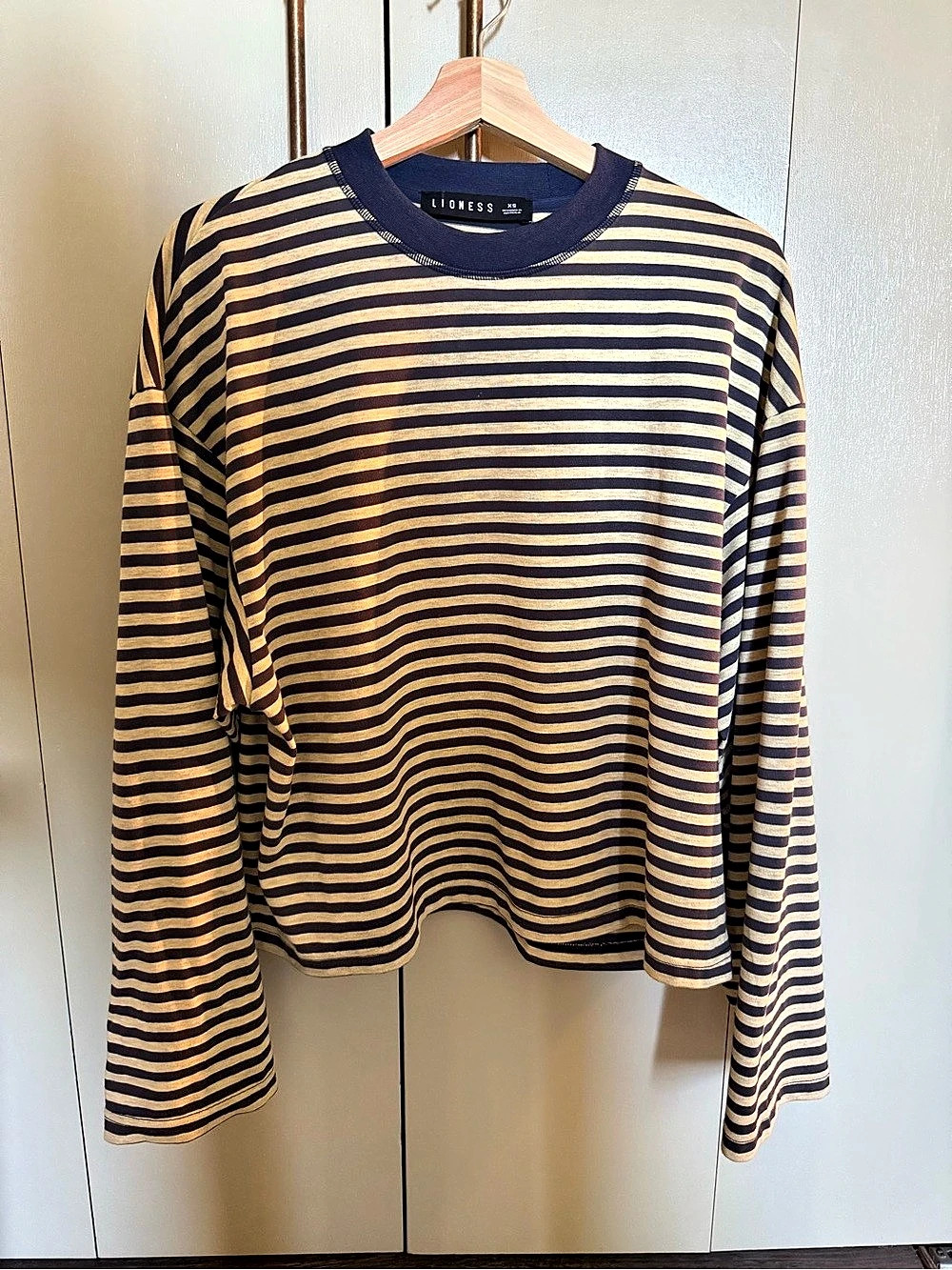 Lioness Bloom Long Sleeve Striped Top Blue & Yellow XS